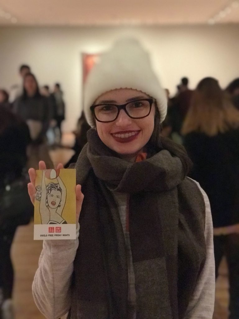 Eu e meu ingresso grátis de entrada no MoMa